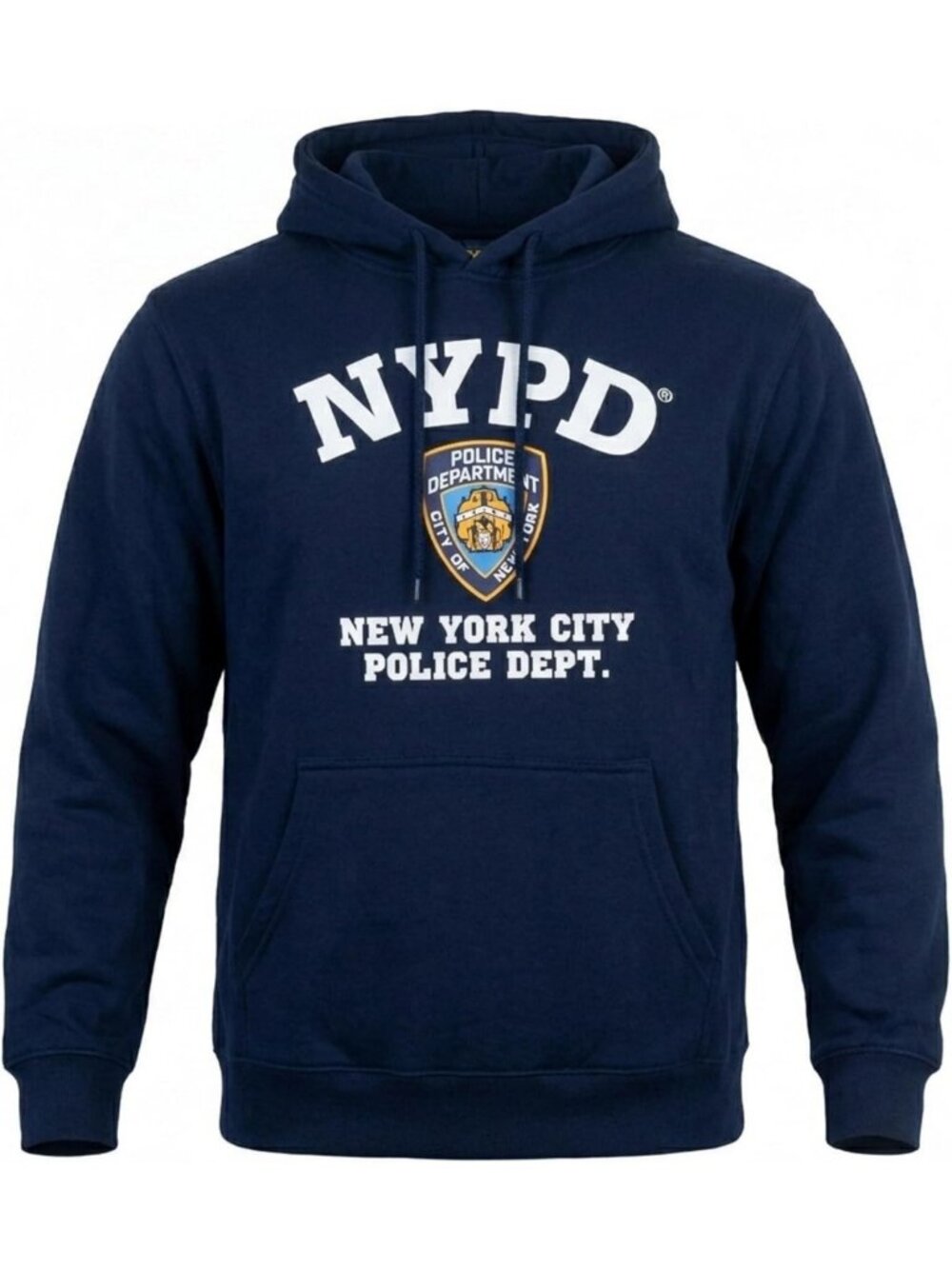 Cozy Navy Blue Police Department Style Hoodie | Artisan Owl Souvenir Sweatshirt
